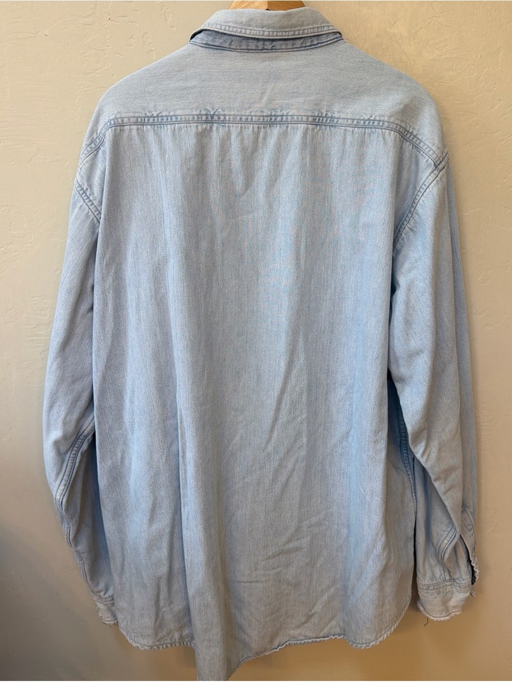 Vintage LL Bean Shirt Barn Chore Jacket Denim Flannel Lined Mens Sz XL Tall - Picture 3 of 4